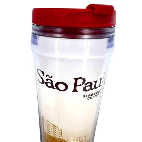 Starbucks Sao Paulo Global Icon Travel Tumbler 16 Oz Red Lid - Picture 5 of 12